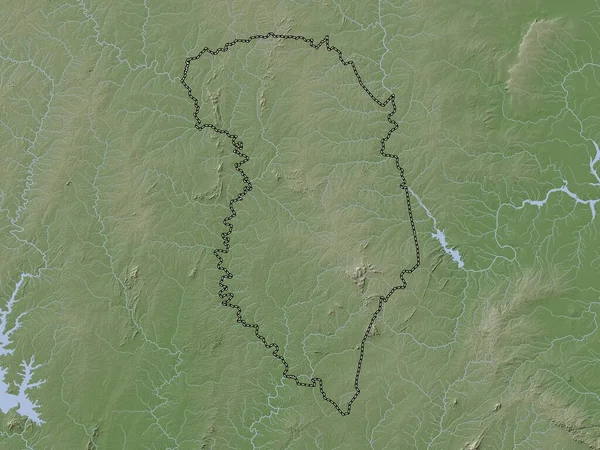 Zanzan District Côte Ivoire Carte Altitude Colorée Dans Style Wiki — Photo