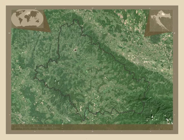 Bjelovarska Bilogorska County Croatia High Resolution Satellite Map Corner Auxiliary — Stock Photo, Image