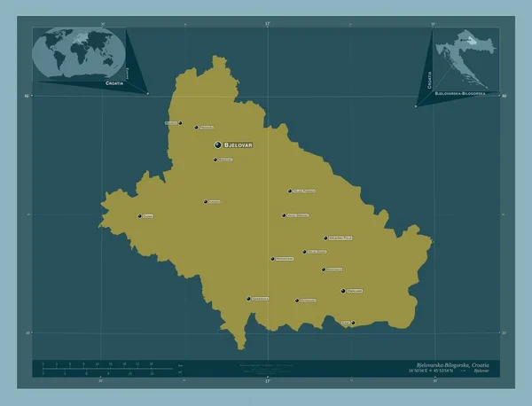 Bjelovarska Bilogorska Comté Croatie Forme Couleur Unie Emplacements Noms Des — Photo