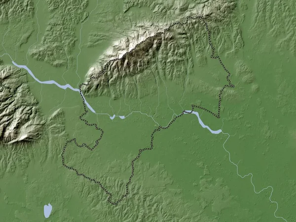 克罗埃西亚市萨格勒布市带有湖泊和河流的Wiki风格的高程图 — 图库照片