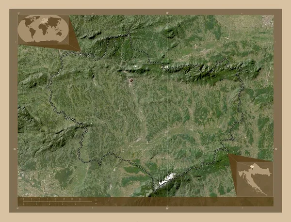 Hırvatistan Krapinsko Zagorska Ilçesi Düşük Çözünürlüklü Uydu Köşedeki Yedek Konum — Stok fotoğraf