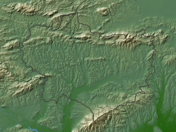 Krapinsko Zagorska Comté Croatie Carte Altitude Colorée Avec Lacs Rivières — Photo