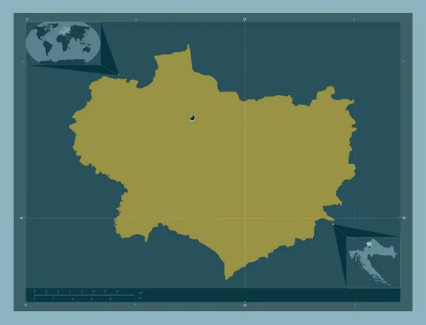 Krapinsko Zagorska Contea Croazia Forma Tinta Unita Mappa Della Posizione — Foto Stock