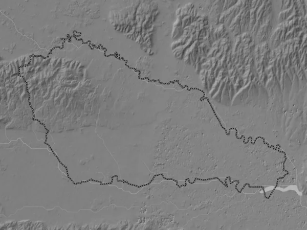 Медимурска Округ Хорватия Карта Высот Оттенках Серого Озерами Реками — стоковое фото