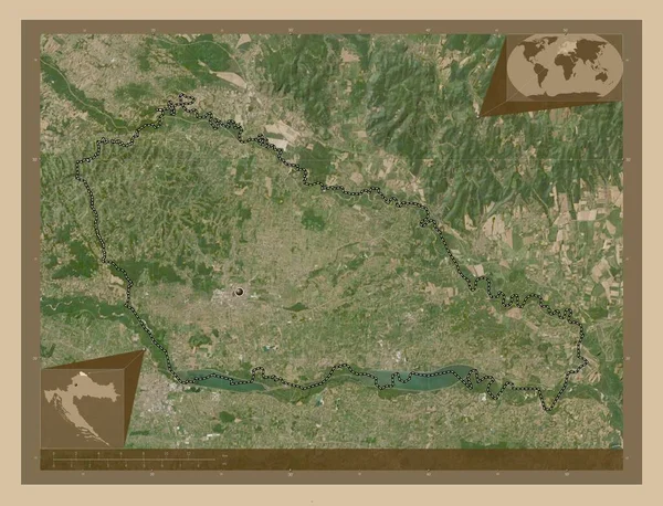 Medimurska Condado Croacia Mapa Satelital Baja Resolución Mapas Ubicación Auxiliares — Foto de Stock