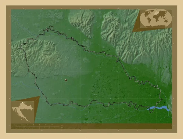 Medimurska Okres Chorvatsko Barevná Mapa Jezery Řekami Pomocné Mapy Polohy — Stock fotografie