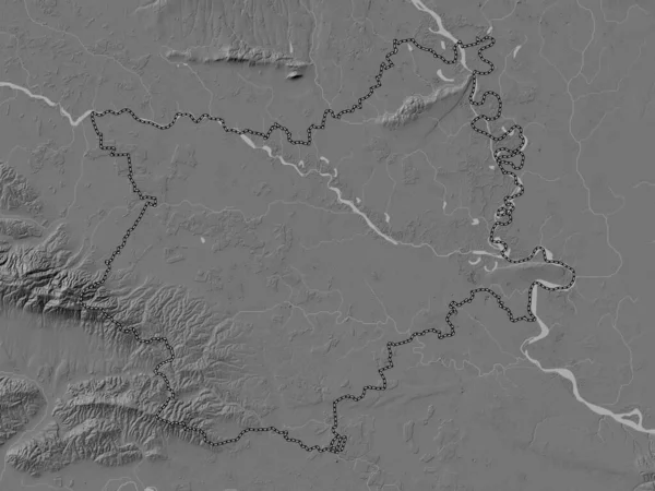 Ошецко Бараньска Область Хорватии Карта Высот Билевеля Озерами Реками — стоковое фото