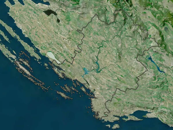 Sibensko Kninska 克罗地亚县 高分辨率卫星地图 — 图库照片