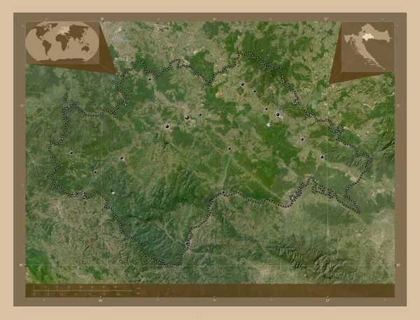 Sisacko Moslavacka Округ Хорватії Супутникова Карта Низькою Роздільною Здатністю Розташування — стокове фото