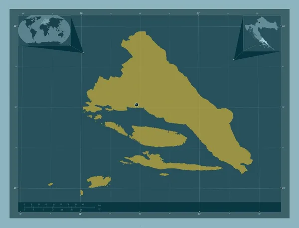 Splitsko Dalmatinska Contea Croazia Forma Tinta Unita Mappa Della Posizione — Foto Stock