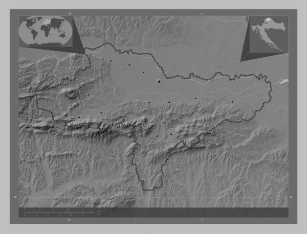 Varazdinska Okres Chorvatsko Výškové Mapy Jezery Řekami Umístění Velkých Měst — Stock fotografie