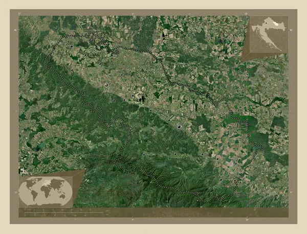 Viroviticko Podravska Provincia Croacia Mapa Satelital Alta Resolución Ubicaciones Las — Foto de Stock