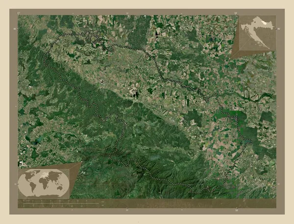 Viroviticko Podravska Comté Croatie Carte Satellite Haute Résolution Corner Cartes — Photo