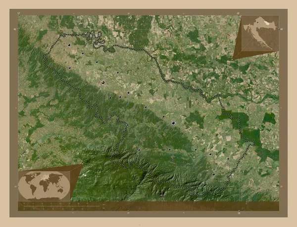 Viroviticko Podravska Provincia Croacia Mapa Satelital Baja Resolución Ubicaciones Las — Foto de Stock