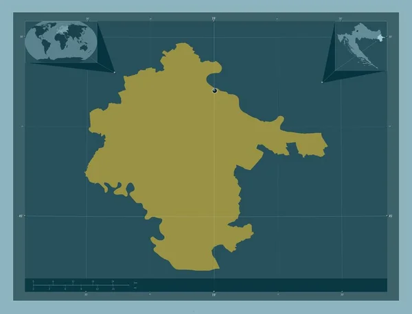 Vukovarsko Srijemska Contea Croazia Forma Tinta Unita Mappa Della Posizione — Foto Stock