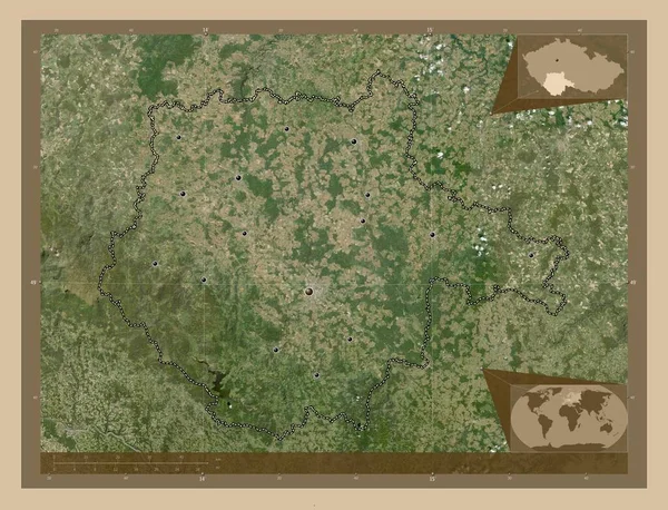 Jihocesky Región República Checa Mapa Satelital Baja Resolución Ubicaciones Las —  Fotos de Stock