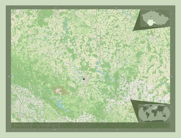 Jihocesky Región República Checa Open Street Map Mapas Ubicación Auxiliares —  Fotos de Stock