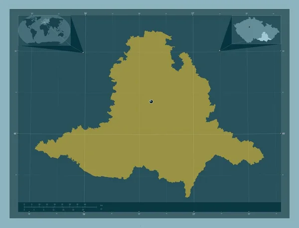 Jihomoravsky Region Czech Solidny Kształt Koloru Pomocnicze Mapy Położenia Narożnika — Zdjęcie stockowe