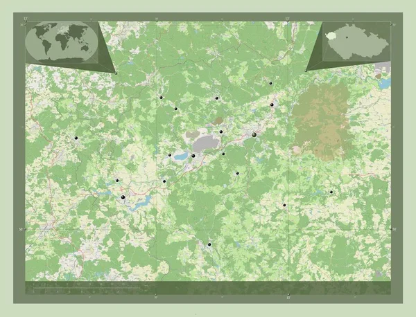 Karlovarsky Region Tschechische Republik Open Street Map Standorte Der Wichtigsten — Stockfoto