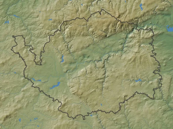Karlovarsky Regionen Tjeckien Färgad Höjdkarta Med Sjöar Och Floder — Stockfoto