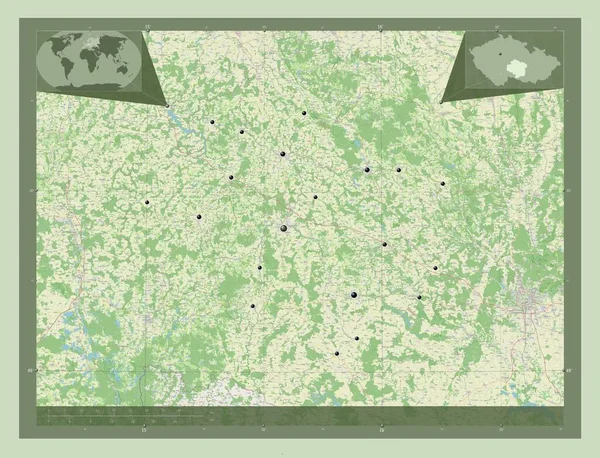 Kraj Vysocina Region Tschechische Republik Open Street Map Standorte Der — Stockfoto