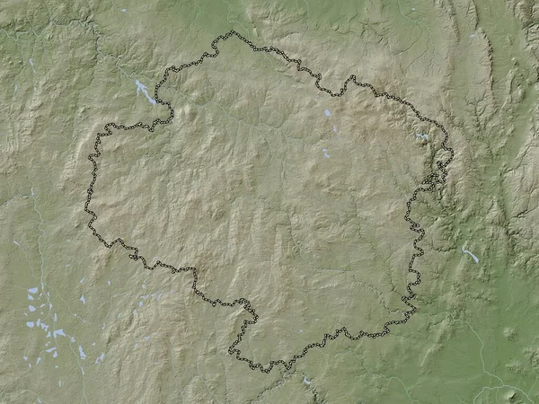 Kraj Vysocina Περιφέρεια Τσεχικής Δημοκρατίας Υψόμετρο Χάρτη Χρωματισμένο Wiki Στυλ — Φωτογραφία Αρχείου