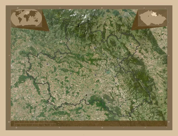 Kralovehradecky Región República Checa Mapa Satelital Baja Resolución Ubicaciones Las —  Fotos de Stock