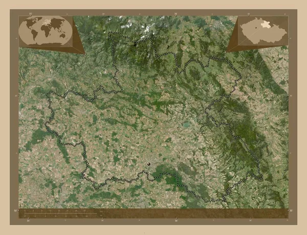 Kralovehradecky Región República Checa Mapa Satelital Baja Resolución Mapas Ubicación —  Fotos de Stock