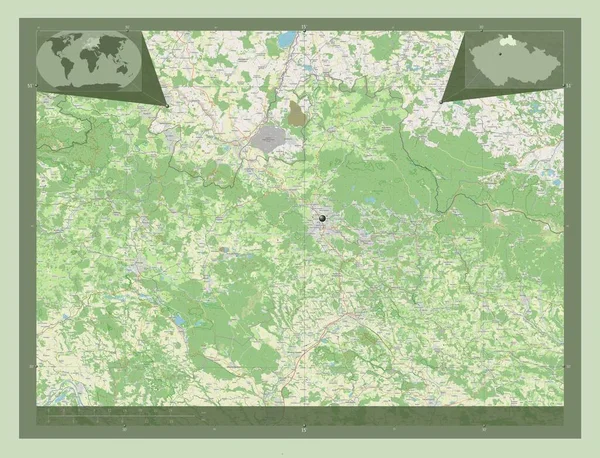 Liberecky Região República Checa Abrir Mapa Rua Mapa Localização Auxiliar — Fotografia de Stock