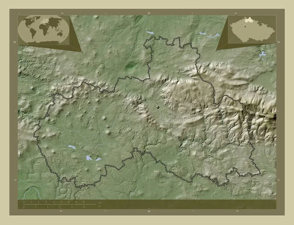 Liberecky Region Czech Republic Elevation Map Colored Wiki Style Lakes — Stock Photo, Image