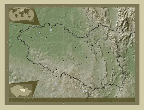 Pardubicky Region Czech Republic Elevation Map Colored Wiki Style Lakes — Stock Photo, Image