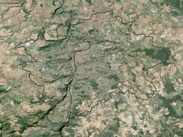 Prag Regionen Tjeckien Högupplöst Satellitkarta — Stockfoto