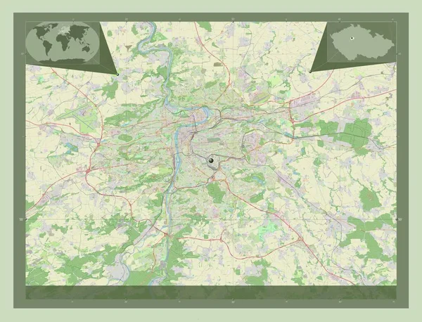 Prague Region Czech Republic Open Street Map Corner Auxiliary Location — Stock Photo, Image