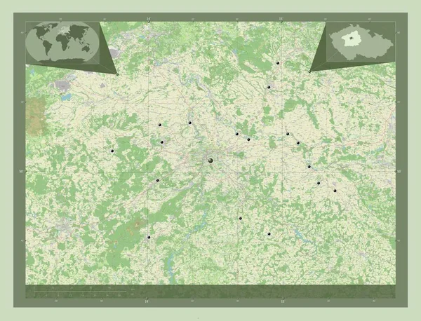Stredocesky Region Tschechische Republik Open Street Map Standorte Der Wichtigsten — Stockfoto