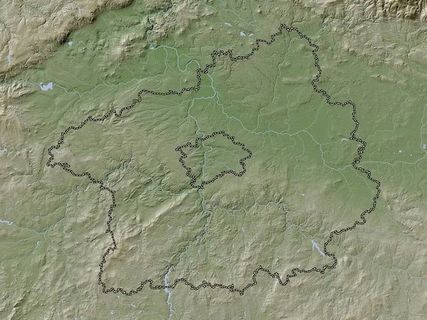 Stredocesky Região República Checa Mapa Elevação Colorido Estilo Wiki Com — Fotografia de Stock