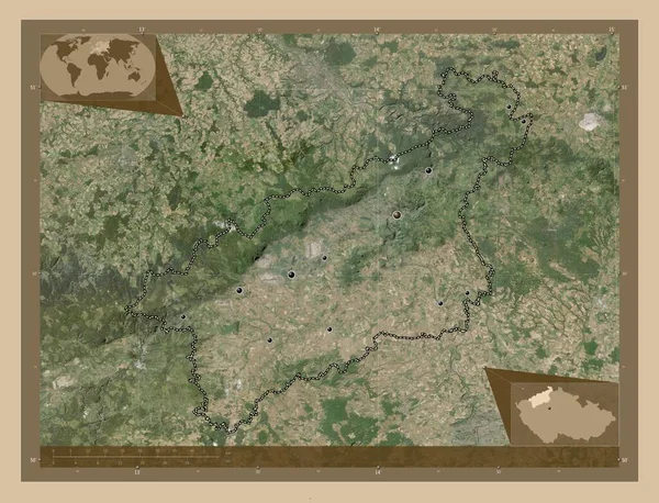 Ustecky Región República Checa Mapa Satelital Baja Resolución Ubicaciones Las —  Fotos de Stock