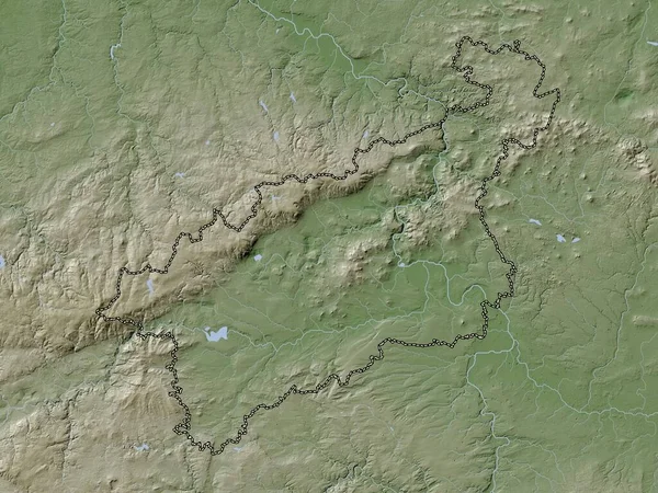 Ustecky Regione Della Repubblica Ceca Mappa Dell Elevazione Colorata Stile — Foto Stock