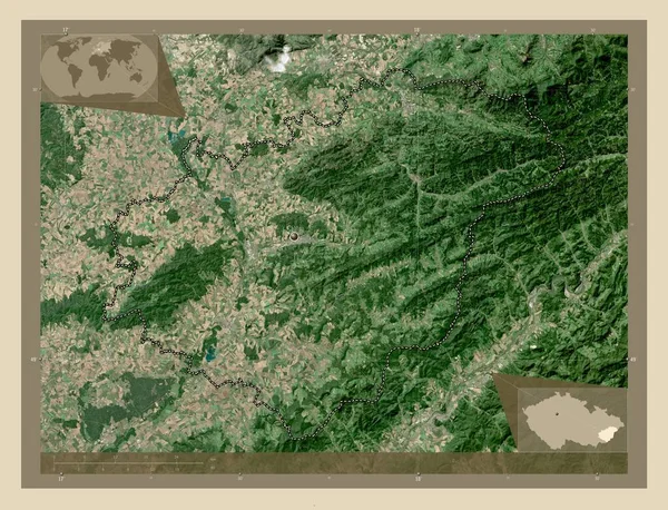 Zlinsky Çek Cumhuriyeti Bölgesi Yüksek Çözünürlüklü Uydu Köşedeki Yedek Konum — Stok fotoğraf