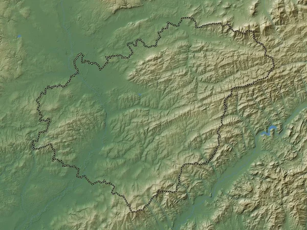 Zlínský Region České Republiky Barevná Mapa Jezery Řekami — Stock fotografie