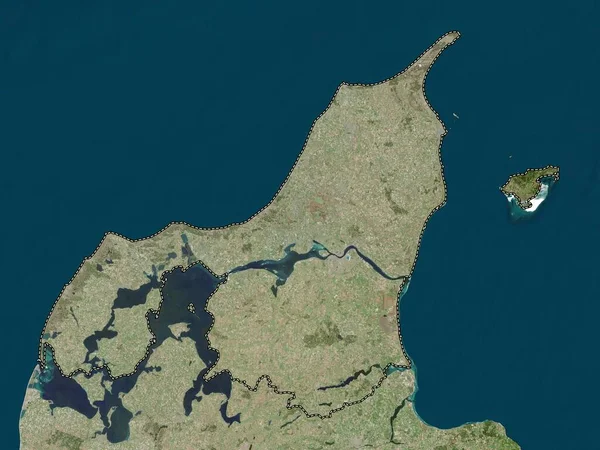 Nordjylland Regio Van Denemarken Satellietkaart Met Hoge Resolutie — Stockfoto