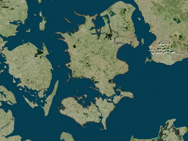 Sjlland Область Данії Супутникова Карта Високої Роздільної Здатності — стокове фото