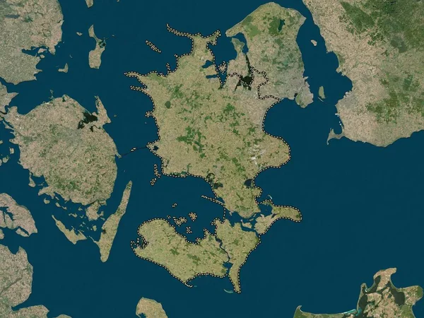 Sjlland Danimarka Bölgesi Düşük Çözünürlüklü Uydu Haritası — Stok fotoğraf
