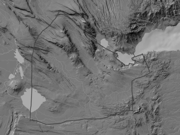 Дихил Область Джибути Карта Высот Билевеля Озерами Реками — стоковое фото