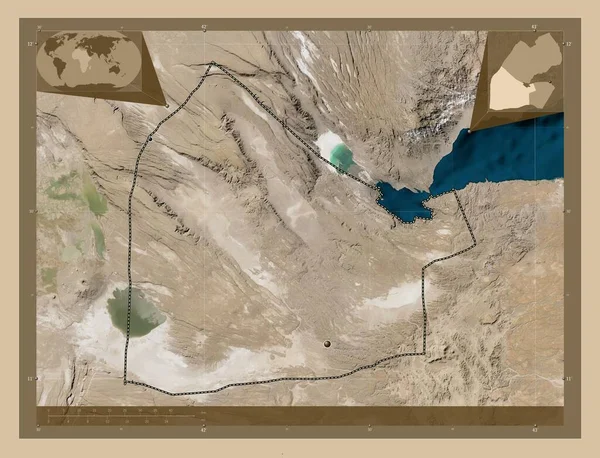 Dikhil Regione Gibuti Mappa Satellitare Bassa Risoluzione Località Delle Principali — Foto Stock