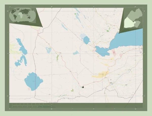 Dikhil Região Djibuti Abrir Mapa Rua Mapa Localização Auxiliar Canto — Fotografia de Stock