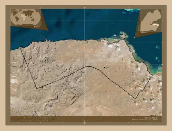 Djibouti Stad Djibouti Lage Resolutie Satellietkaart Locaties Namen Van Grote — Stockfoto