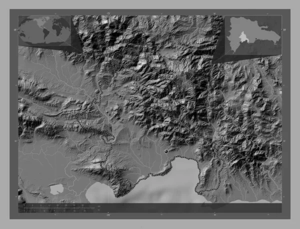 Αζούα Επαρχία Της Δομινικανής Δημοκρατίας Bilevel Υψομετρικός Χάρτης Λίμνες Και — Φωτογραφία Αρχείου