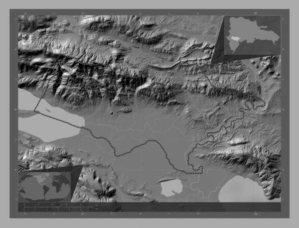 Bahoruco Province Dominican Republic Bilevel Elevation Map Lakes Rivers Corner — Stock Photo, Image