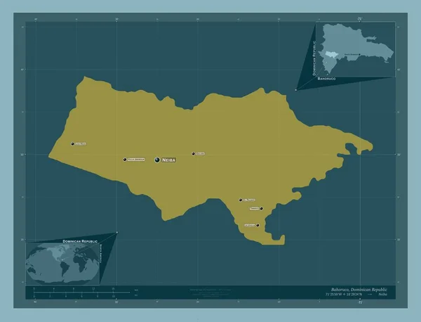 Бахоруко Провінція Домініканської Республіки Твердий Колір Місця Розташування Назви Великих — стокове фото