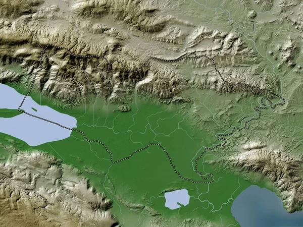 Bahoruco Province Dominican Republic Elevation Map Colored Wiki Style Lakes — Stock Photo, Image